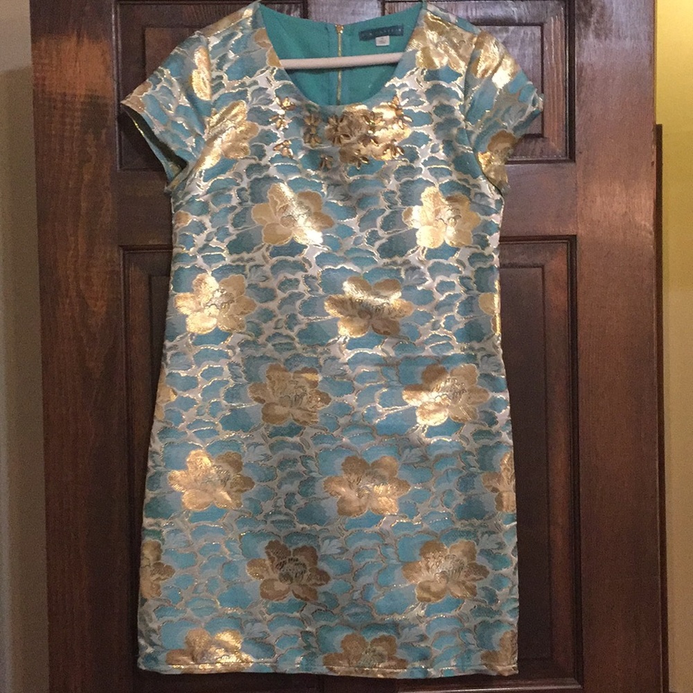 Pim and Larkin Kimono Embellished Neckline Dress